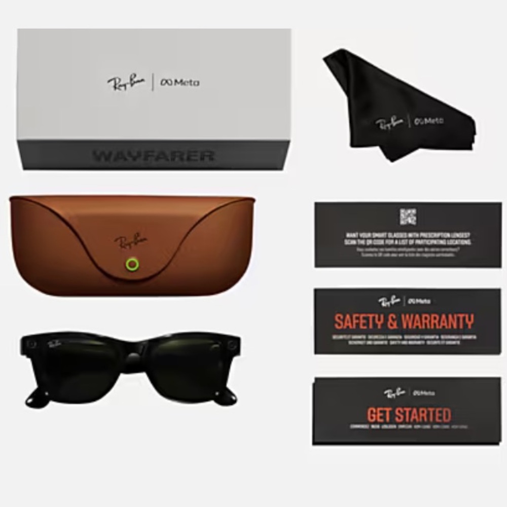 Ray-Ban Wayfarer Meta Smart Black Sunglasses with Brown Case - Picture 5 of 8